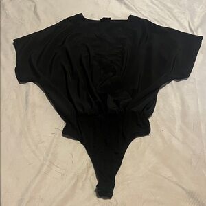 Hayson Black Short-Sleeve v neck Bodysuit